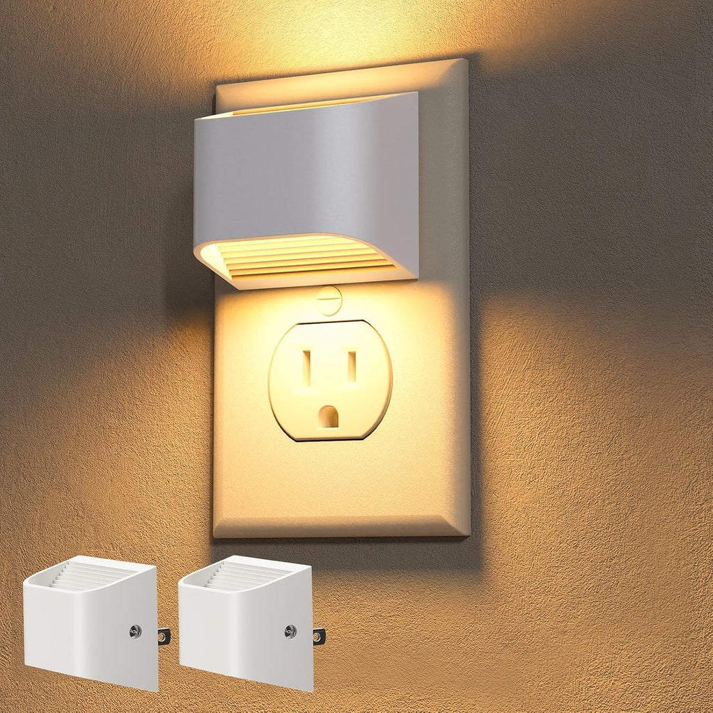 Niorsun Plug in Night Light, Auto Brightness Sensor Night Light, 3000K Warm White, Ultra- Wall Light for Hallway Bathroom Bedroom Stair…