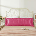 HommxJF Peach Red Satin Pillowcases Body Pillow for Hair and Skin, Peach Red Body Pillow Silk Pillowcase with Envelope Closure Princess Room…