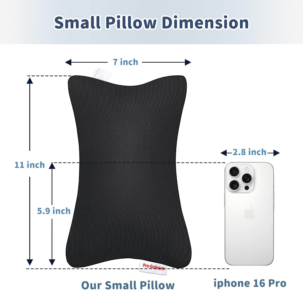 Pro Goleem Small Pillow 11"x7"x2.5" for Camping and Traveling with Name Tag Mini Tiny Pillow for Kids Sleeping and Chair Car Air Nap Neck…