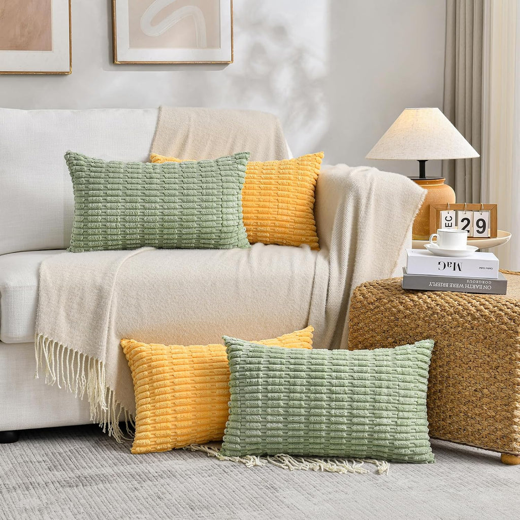 Fancy Homi 4 Packs Decorative Throw Pillow Covers for Living Room Couch Bed, Modern Farmhouse Boho Home Décor Accent Cushion Case, 20" x…