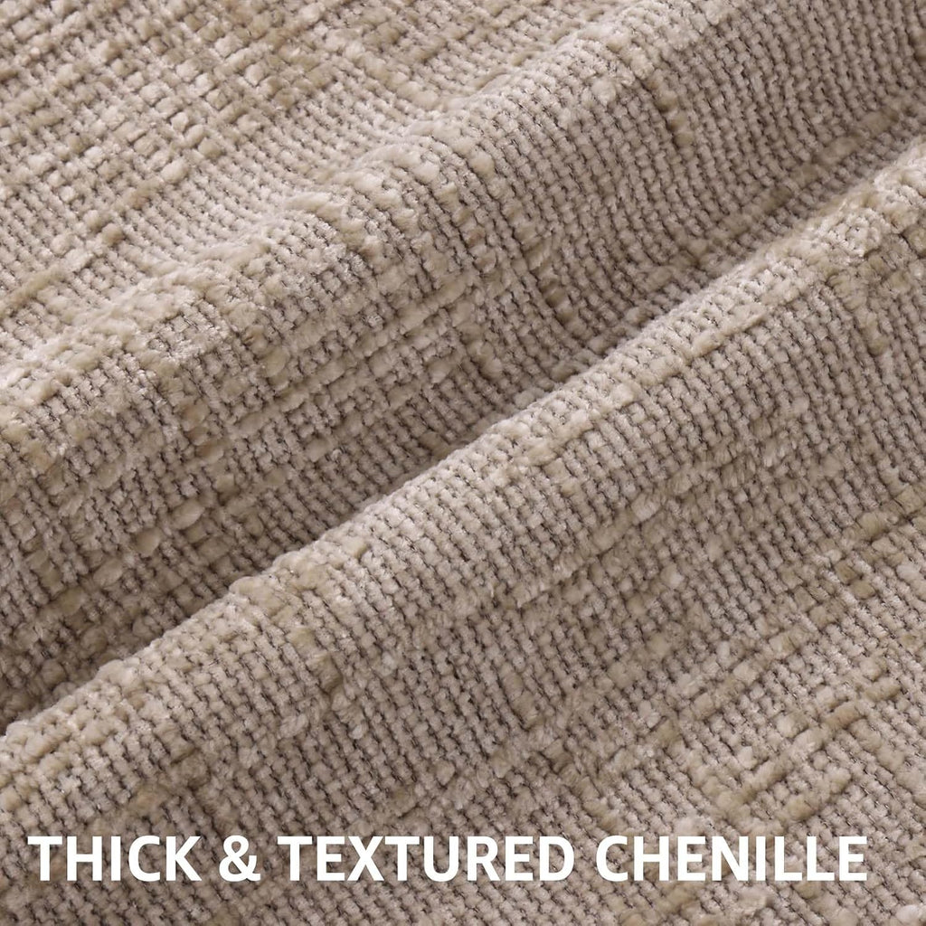 decorUhome Oatmeal Chenille Euro Sham Throw Pillow Covers 22x22 Set of 2 Textured Soft Cozy Slubby Couch Pillow Covers Modern Farmhouse Boh…