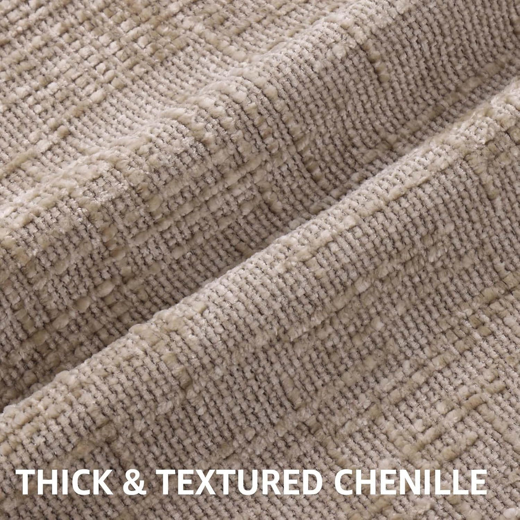 decorUhome Oatmeal Chenille Euro Sham Throw Pillow Covers 26x26 Set of 2 Textured Soft Cozy Slubby Couch Pillow Covers Modern Farmhouse Boh…