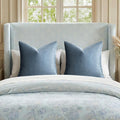 GIGIZAZAFocusingonhomedecoration GIGIZAZA Decorative Throw Pillow Covers 26x26, Set of 2 Stone Blue Square Couch Pillow Covers, Velvet Sofa B…