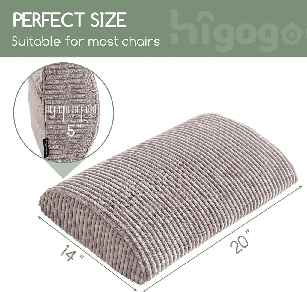 Higogogo Lumbar Support Pillow for Recliner Chair/Accent Chair/Couch, Large Memory Foam Back Support Cushion for Elderly, Recliner Cushions…