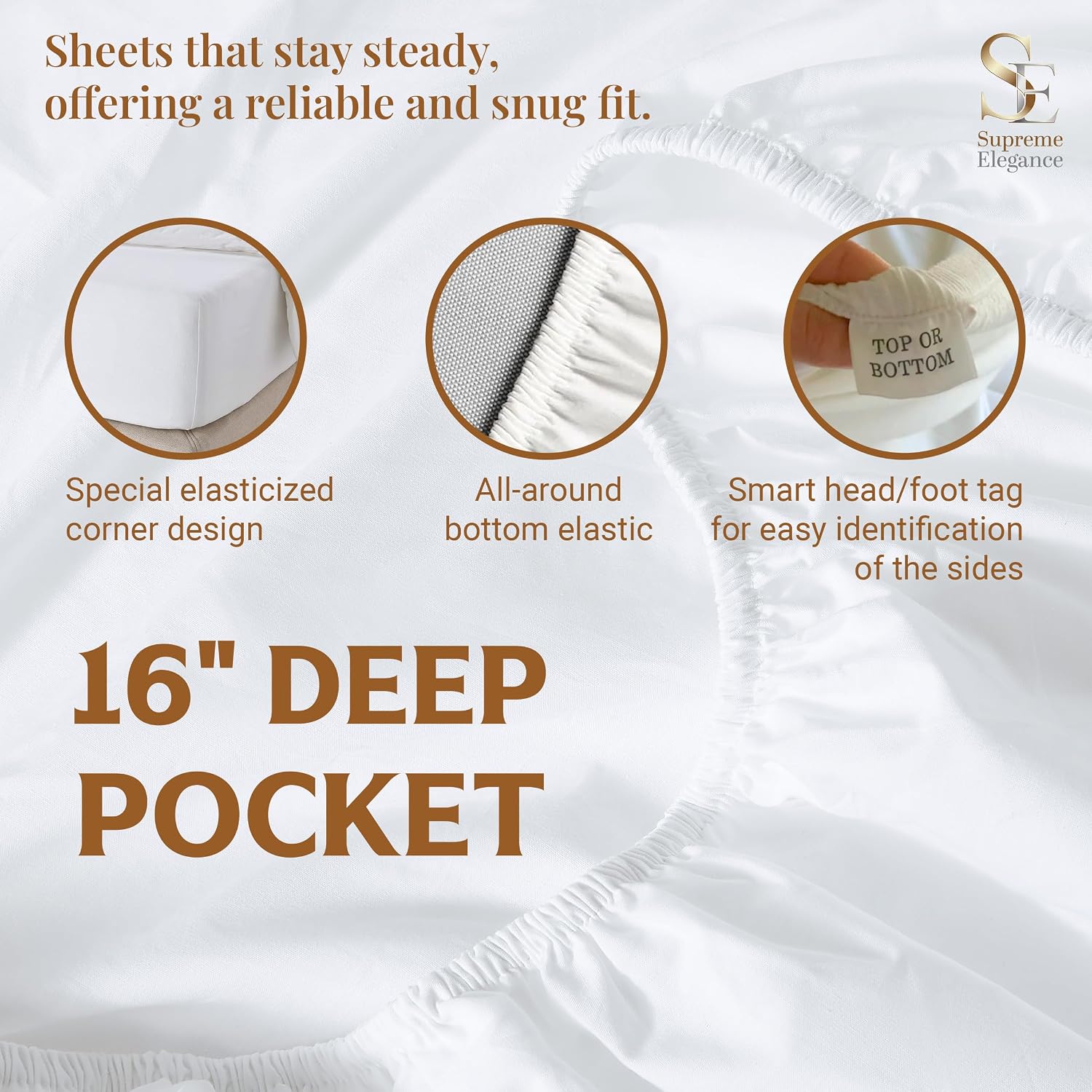 SupremeElegence SUPREME ELEGANCE 4Pc 100% Organic Cotton King Size Sheets Set, Soft Silver, Cooling Percale, Deep Pocket Fitted Sheet, Fits…