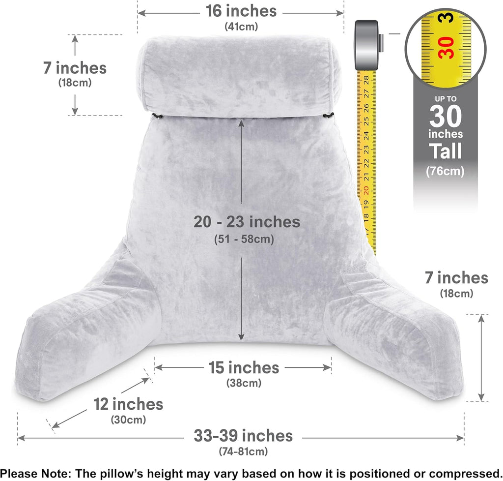Husband Pillow XXL The Original for Adults - 30" Tall Backrest for Sitting Up in Bed - Firm Support Reading & Bed Rest Pillows for…
