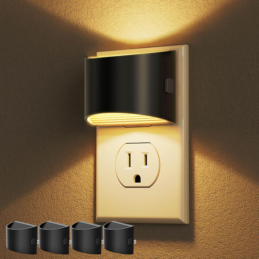 DORESshop LED Night Light[4 Pack], Night Lights Plug into Wall, 3 Level Brightness Adjustable Plug in Night Light, Dusk to Dawn Sensor…