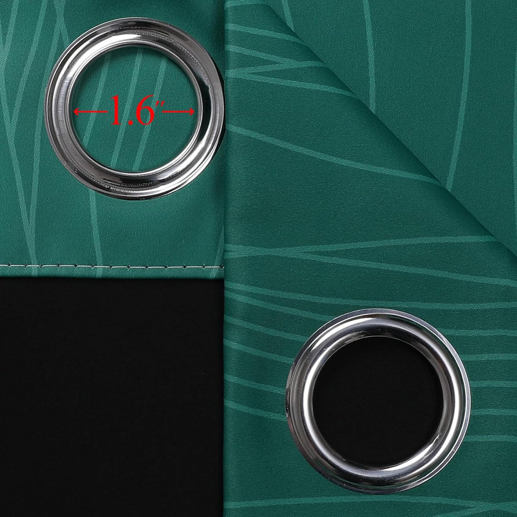 Estelartextiler Estelar Textiler Green and Greyish White Blackout Curtains for Kids Room, Full Room Darkening Grommet Ombre Curtains for Be…