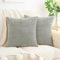 Hwy50 HWY 50 Gray Couch Pillow Covers 18x18 Inch Pack of 2, Soft Chenille Decorative Throw Pillow Cases Farmhouse for Sofa Living Room Bed…