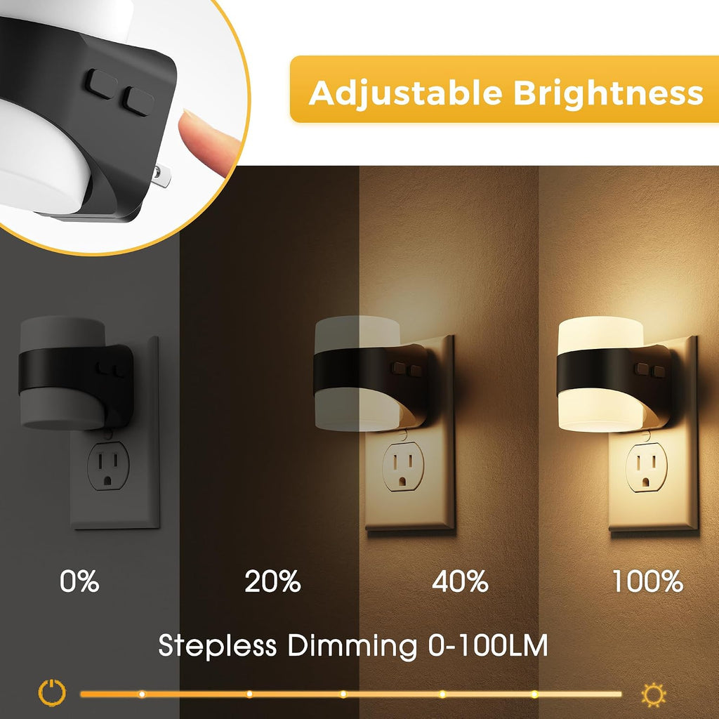 L LOHAS LED Night Lights Plug into Wall with 3CCT Adjustable (3000K/4000K/5000K), 3 Level Dimmable Night Light, 1W Low Power Nightlight…