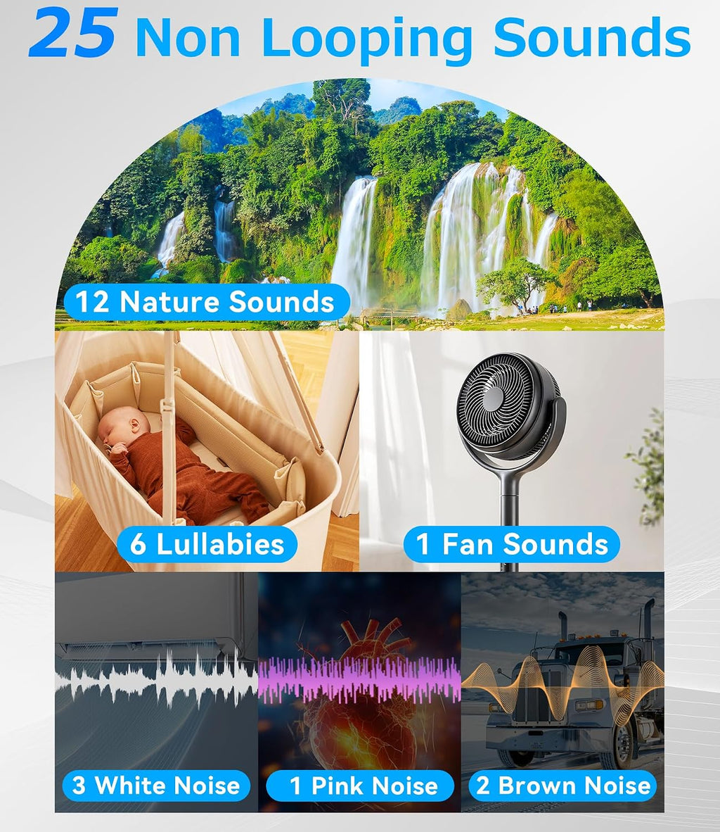 Sound Machine Alarm Clock for Sleep: Digital Alarm Clocks for Bedrooms, 25 Soothing Sounds, 7 Gentle Wake-up Sounds, 16 Adjustable Volume…