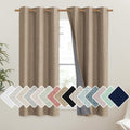 NICETOWN Burlap Vintage Open Linen Weave Flax Thermal Curtains, 100% Blackout Curtains 45" Long for Dining Room, Soundproof Window…
