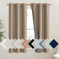 NICETOWN Burlap Vintage Open Linen Weave Flax Thermal Curtains, 100% Blackout Curtains 54" Long for Dining Room, Soundproof Window…