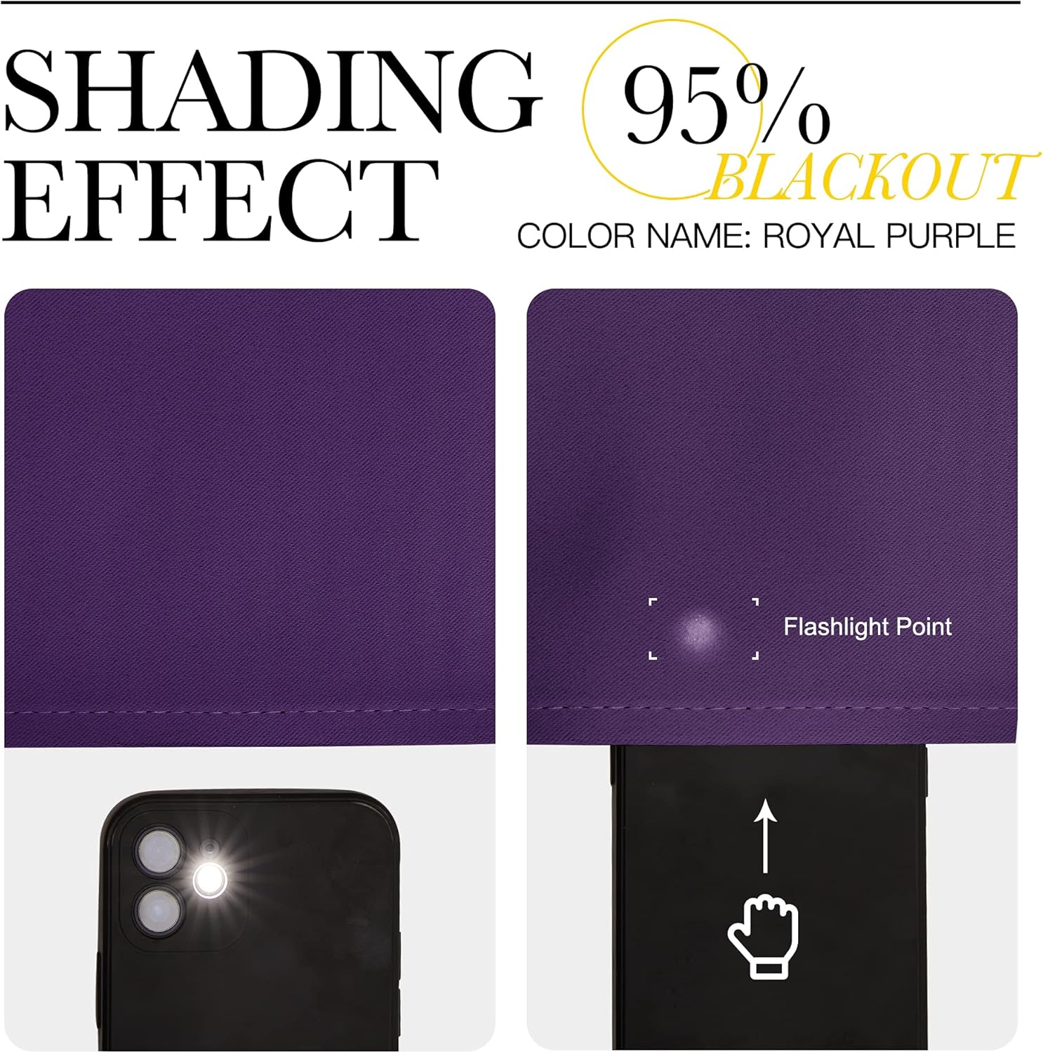 NICETOWN Blackout Purple Curtains for Living Room - Thermal Insulated Solid Rod Pocket Blinds for Bedroom Decor (Royal Purple, Set of 2…