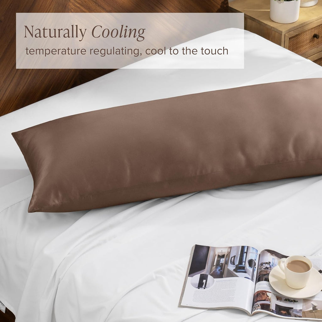 BareHome Bare Home 100% Rayon Made from Bamboo Luxury Body Size Cooling Pillowcase - Breathable - Easy Fit - Soft Bedding & Pillowcase (Bod…