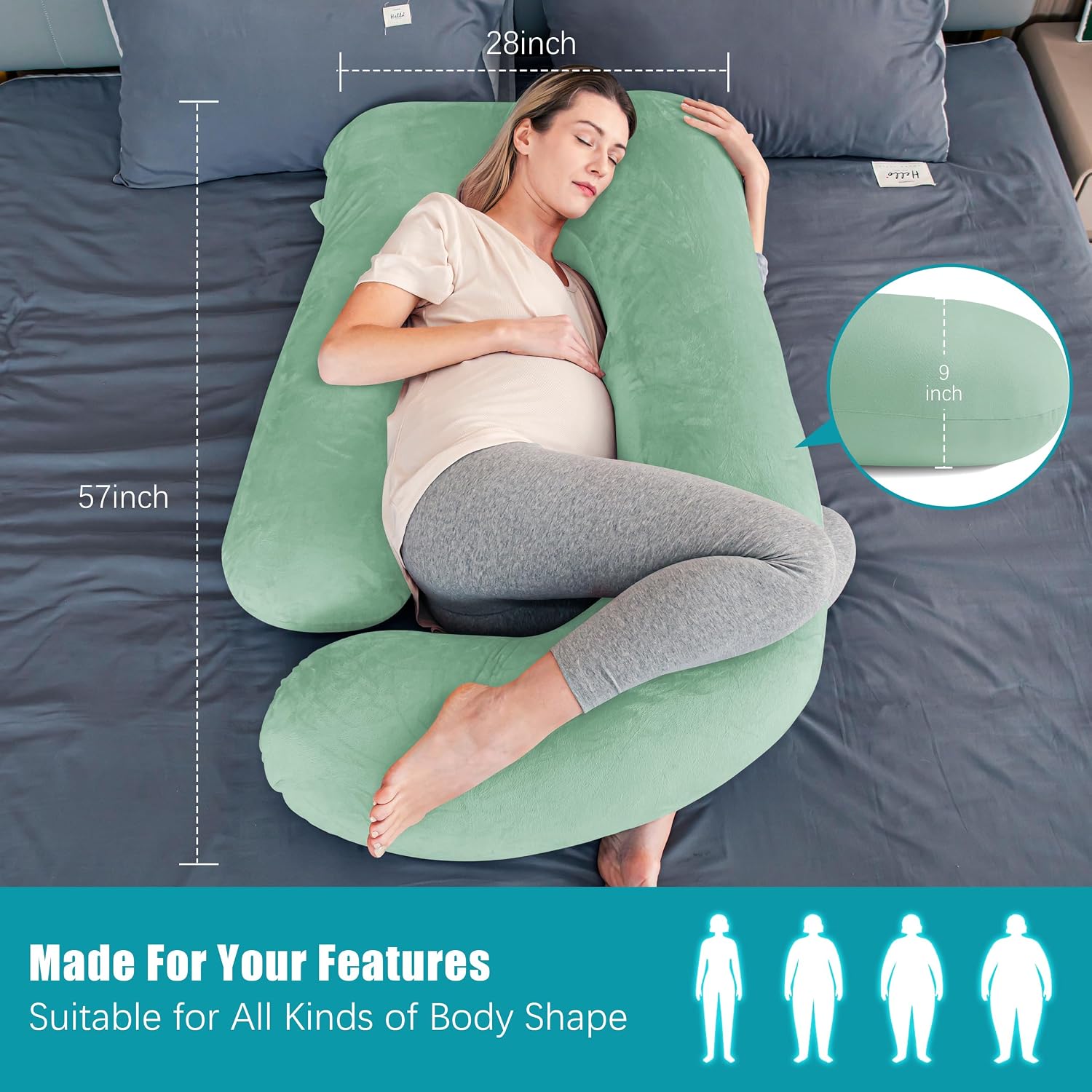 Cute Castle Pregnancy Pillows, Soft U-Shape Maternity Pillow with Removable Cover - Full Body Pillows for Adults Sleeping - Pregnancy…