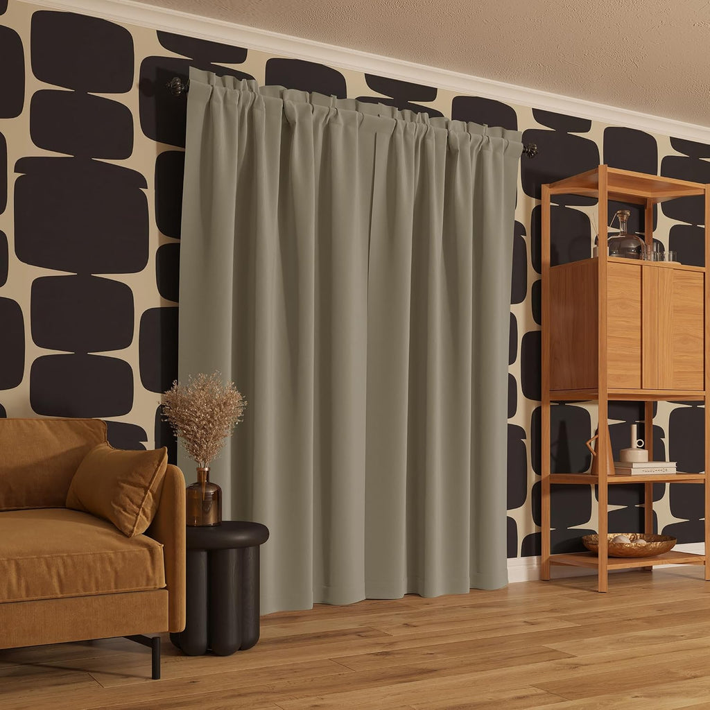 Sun Zero Oslo Theater Grade Extreme 100% Blackout Rod Pocket Curtain Panel, 52" x 84", Cream