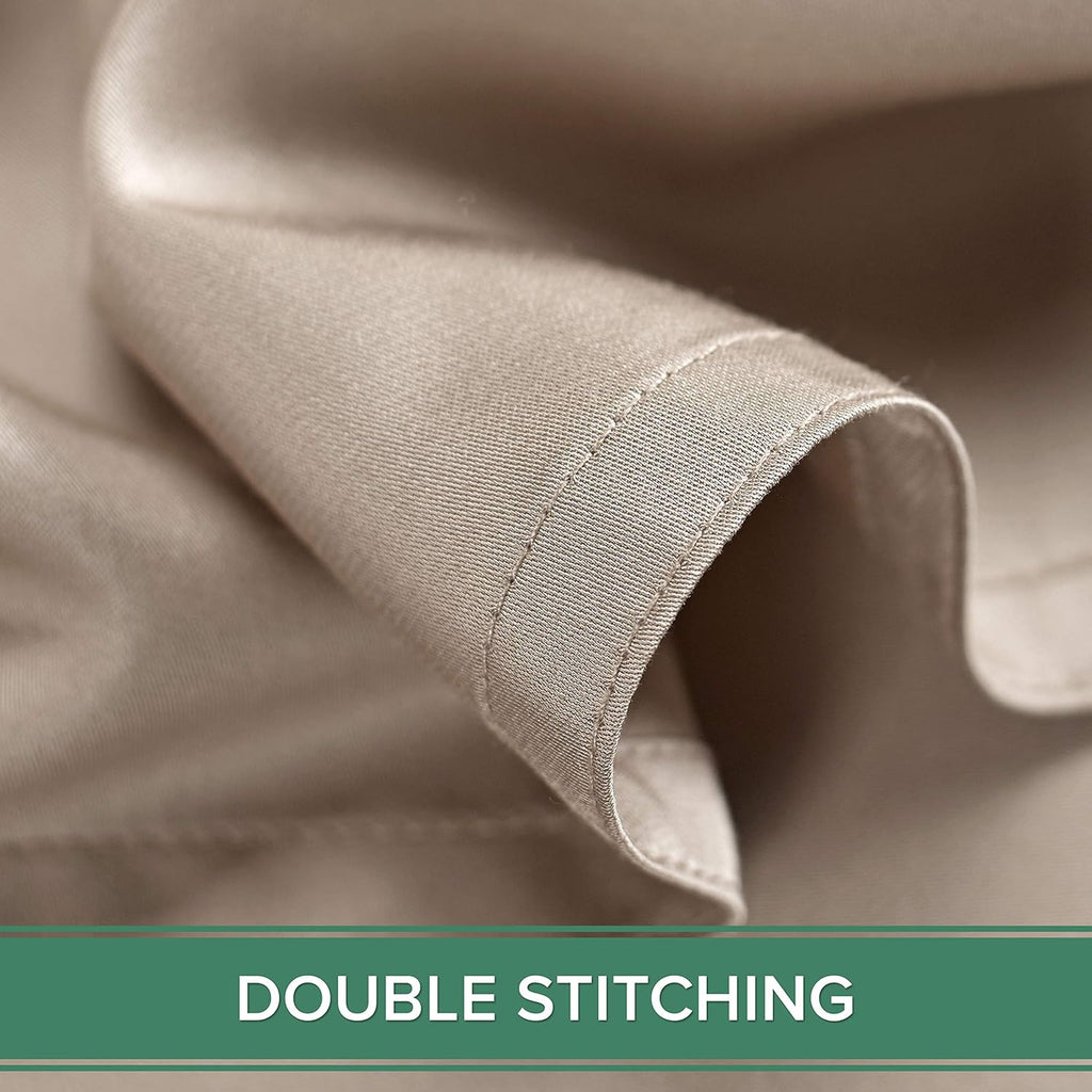 PureBamboo Pure Bamboo Queen Sheets, Genuine 100% Organic Viscose Derived from Bamboo Bed Sheet Set, Luxuriously Soft & Cooling, Double Sti…