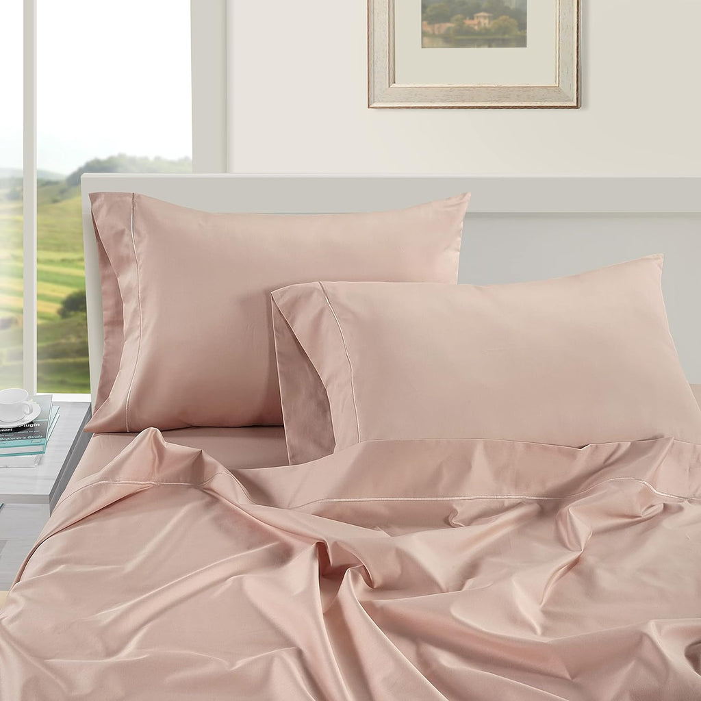 LaneLinen LANE LINEN Pillows Queen Size Set of 2 Soft 100% Egyptian Cotton Cool & Smooth Pillow Cases - Sepia Rose Cotton
