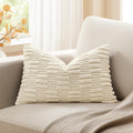 KevinTextile Kevin Textile 14x24 Inch Lumbar Pillow Cover 1 Pack Soft Plush Stripe Decorative Rectangle Cushion Elegant Double-Sided Cordur…