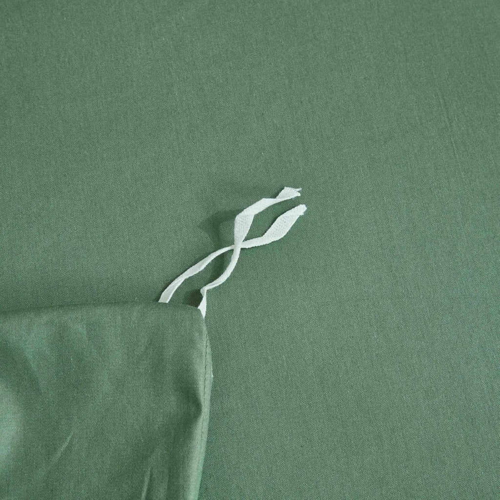 Yasmeng Deep Muted Sage Cotton Duvet Cover Set Queen Size, 100% Combed Cotton Percale Bedding, Soft Breathable Plain Weave Comforter Cover…