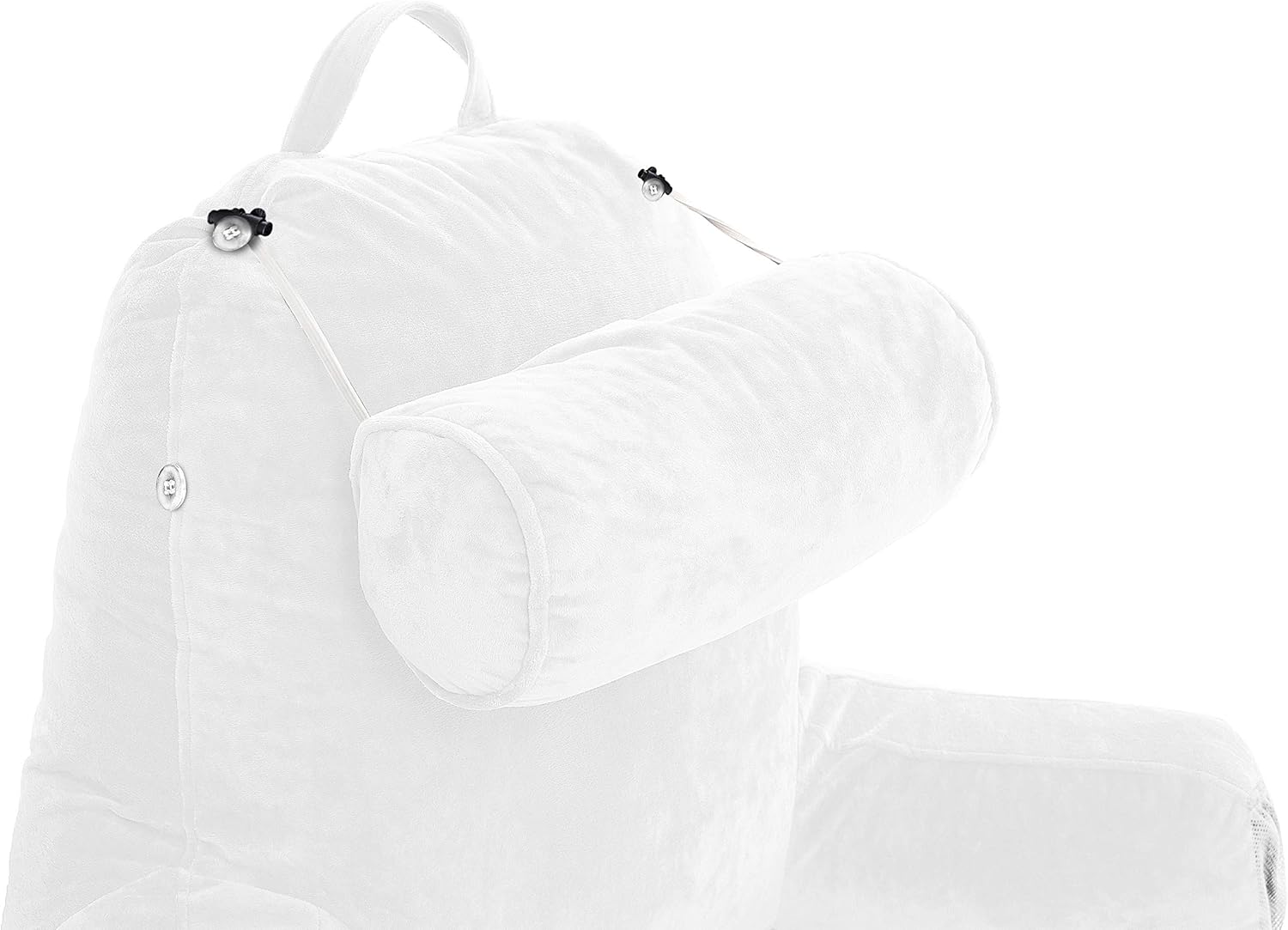 Husband Pillow Medium Reading Pillow with Arms - 23" Backrest for Sitting Up in Bed - Firm Support Bed Rest Pillow for Adults, Neck Roll…
