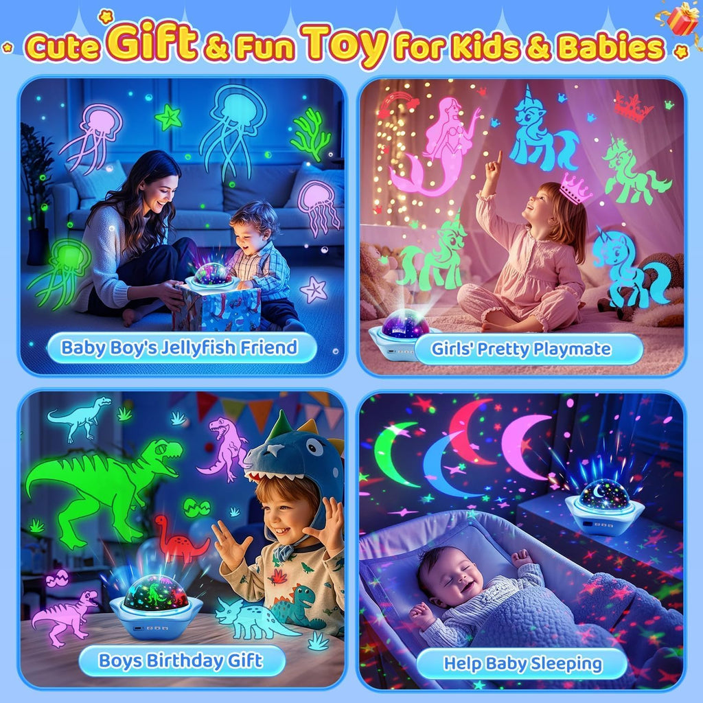 One Fire Night Light for Kids Toys,6 Films+78 Lighting Modes Star Projector, Rechargeable Night Light Projector,360°Rotion Star Lights for…