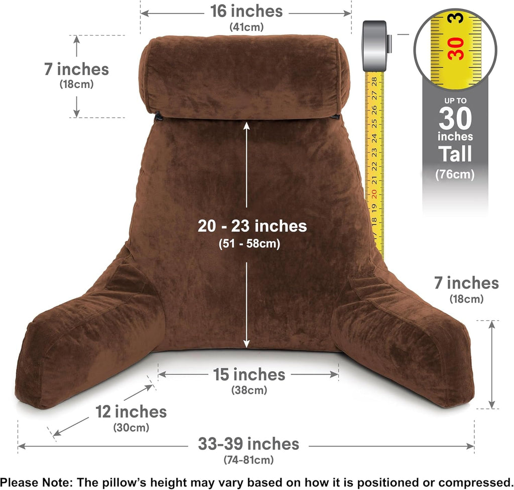 Husband Pillow XXL The Original for Adults - 30" Tall Backrest for Sitting Up in Bed - Firm Support Reading & Bed Rest Pillows for…