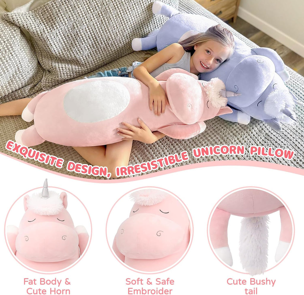 MorisMos Big Unicorn Body Pillow, 36.2'' Plush Unicorn Stuffed Animal, Super Soft Hugging Pillow for Girl Kid, Giant Stuffed Animal Plush…