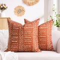 BONSTRAP Burnt Orange Decorative Throw Pillow Covers Terracotta Rust Couch Small Pillows Covers for Living Room 20x20 Set of 2 Red B…
