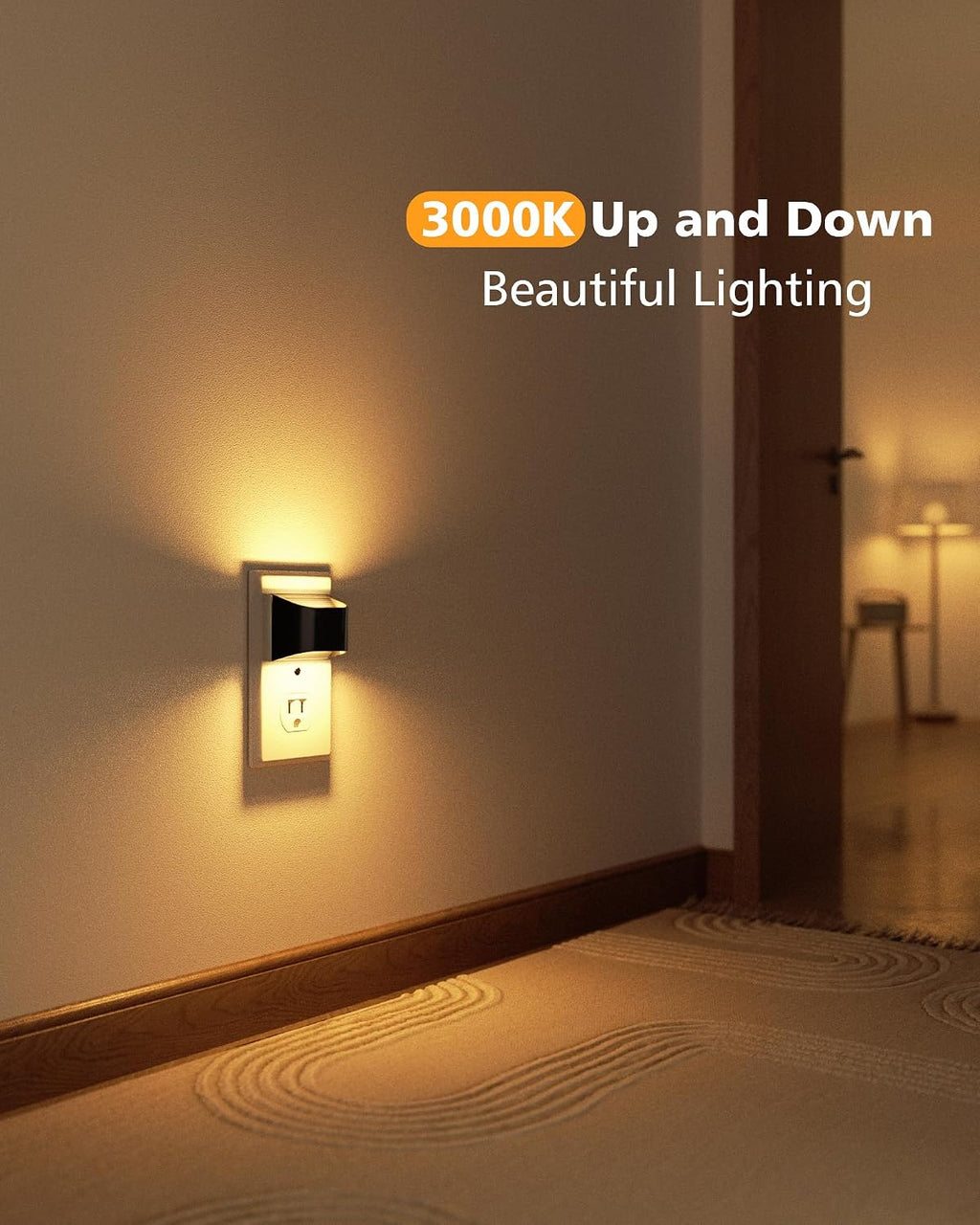 VOLISUN Night Lights Plug into Wall, 6 Pack Up and Down LED Night Light with Dusk to Dawn Light Sensor, 3000K Warm White Nightlight for…
