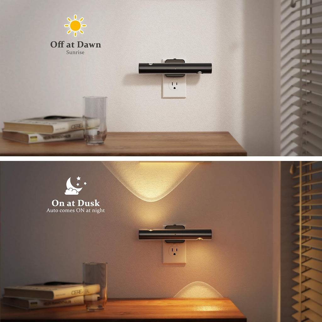JandCase LED Night Light with 180° Rotatable Plug, Modern Night Lights Plug into Wall, 0-100LM Dimmable Night Light with Dusk-to-Dawn…