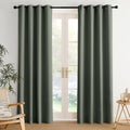 Nicetown Room Darkening Draperies Curtains Panels, 2 Panels Dark Mallard W52 x L84 silver