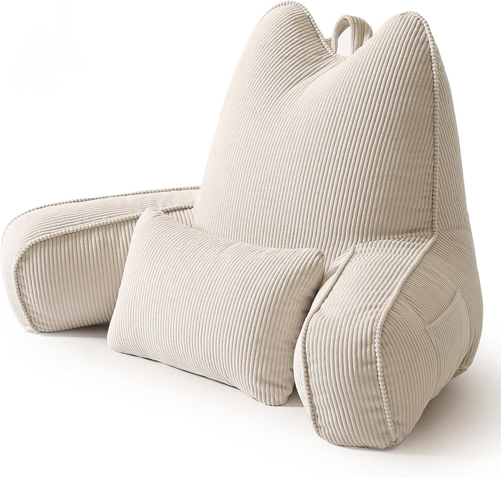 Ailuteie Patented Design Reading Pillow with Arms for Sitting Up, 2-in-1 Bed Rest Pillow with Detachable Lumbar Support, Backrest Support C…