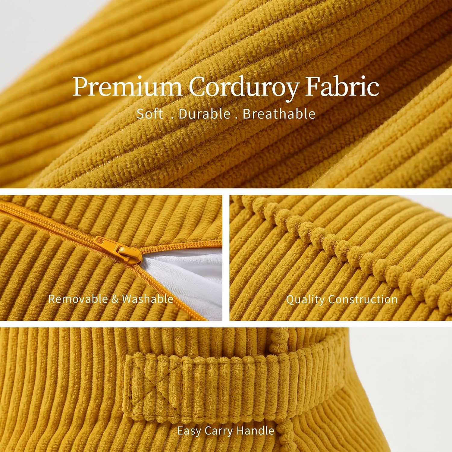 Ailuteie Pat. Pend. Corduroy Reading Back Pillow with Lumbar Support, Triangle Backrest Cushion for Bed Sitting & Relaxing, Support Pillow…