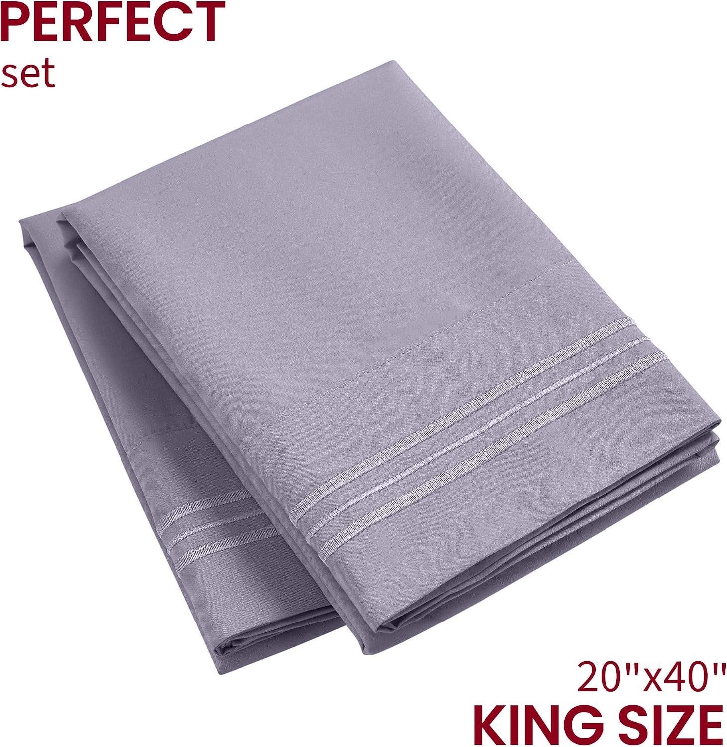 Mellanni Pillow Cases - Luxury, Extra Soft, Cooling Pillow Covers - 2 PC Iconic Collection Pillowcases - Envelope Closure (King 20" x 40",…