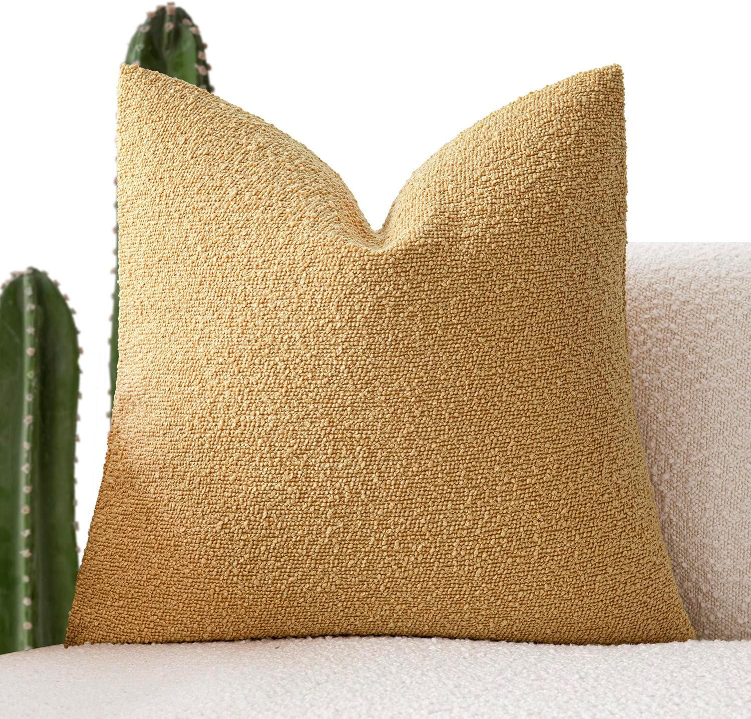 Foindtower Decorative Textured Boucle Throw Pillow Covers Accent Solid Pillow Cases Neutral Soft Cozy Couch Cushion Case for Chair Sofa…