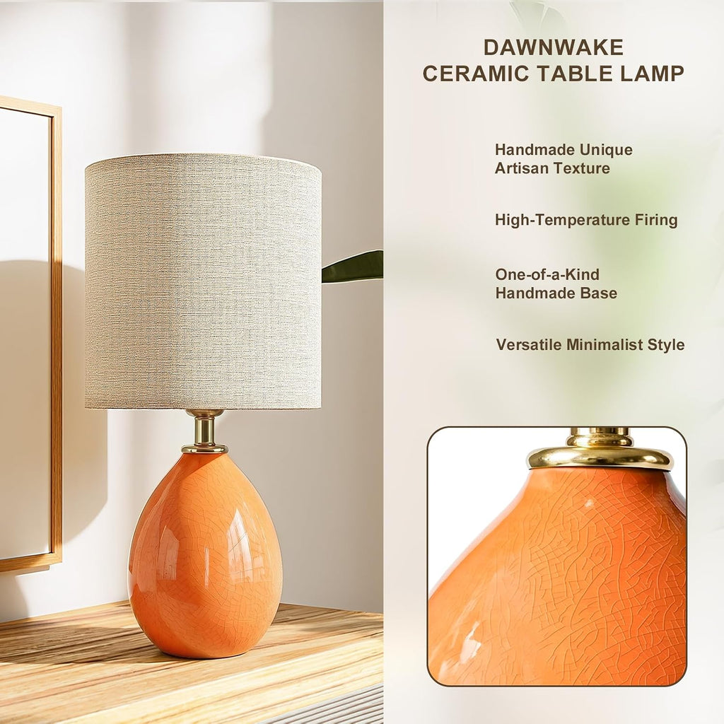 Dawnwake 18.5" Table Lamp Set of 2 for Living Room Bedroom, Bedside Lamps for Night Stands, Desk Nightstand Lamp Dimmable, Modern Linen…