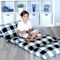 Butterfly Craze Floor Pillow Case, Mattress Bed Lounger Cover, Black/White, Queen Size - Cozy Seating Solution for Kids & Adults…