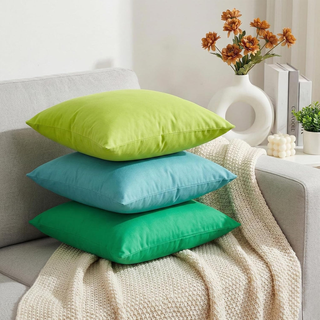 Thmyo 4-Pack 100% Cotton Comfortable Solid Decorative Throw Pillow Case, Thmyo Square Cushion Cover Pillowcase Sublimation Blank Pillow Cove…