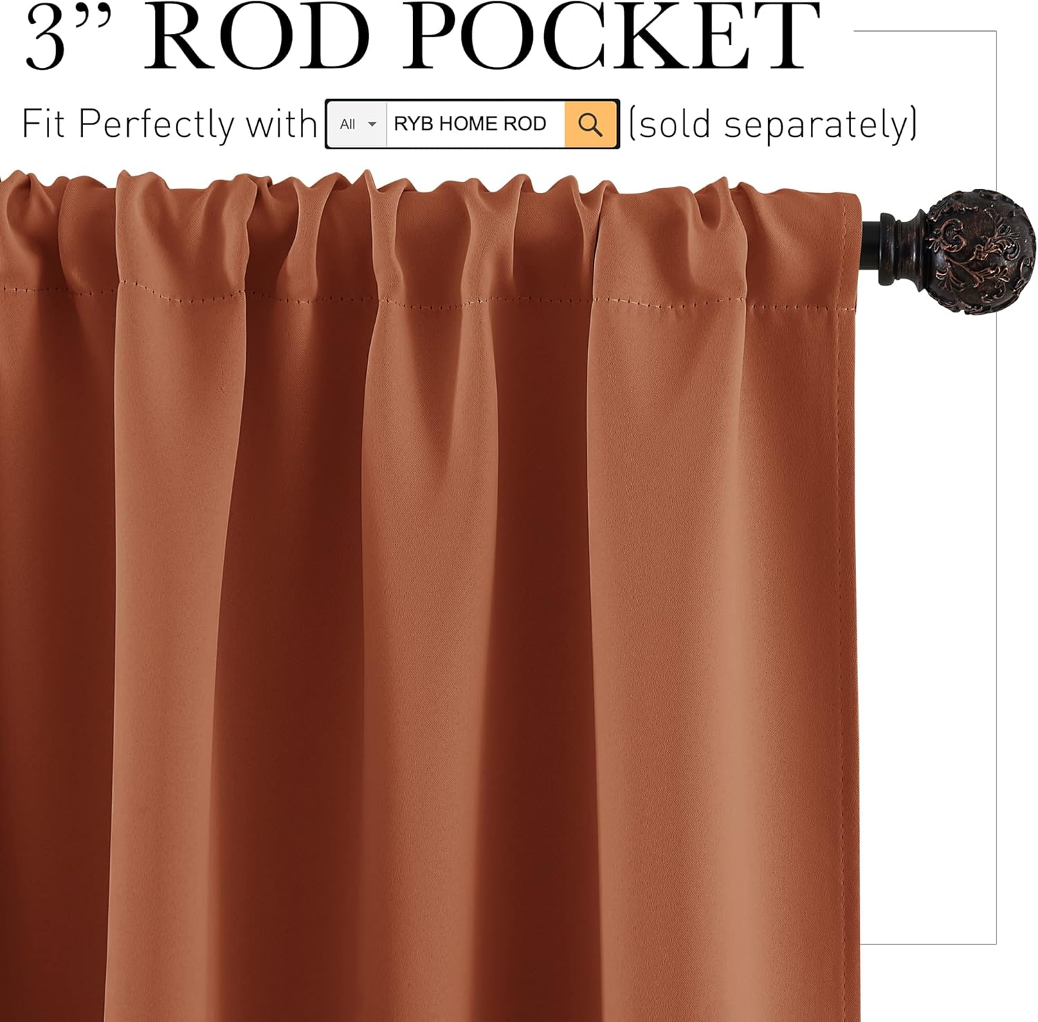 Rybhome RYB HOME Small Window Curtains for Kitchen, Thermal Insulated Privacy Shades Chic Home Decoration for Basement Bathroom Door Window…