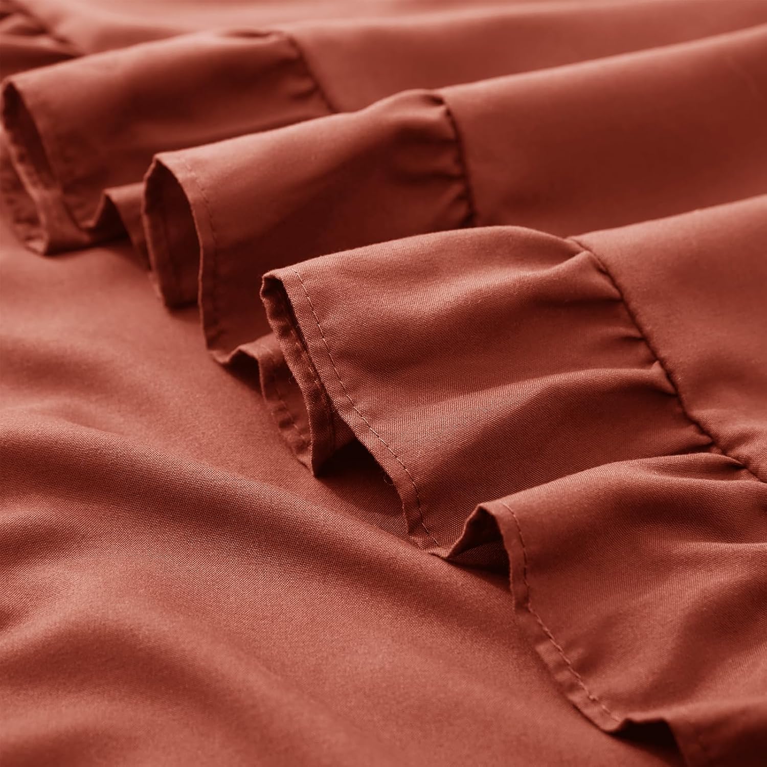 KKJIAF Ruffle Pillow Cases 22x22 Inches, Dusty Orange Square Ruffled Pillow Covers Set of 2, Microfiber Wrinkle Resistant Pillow Shams…