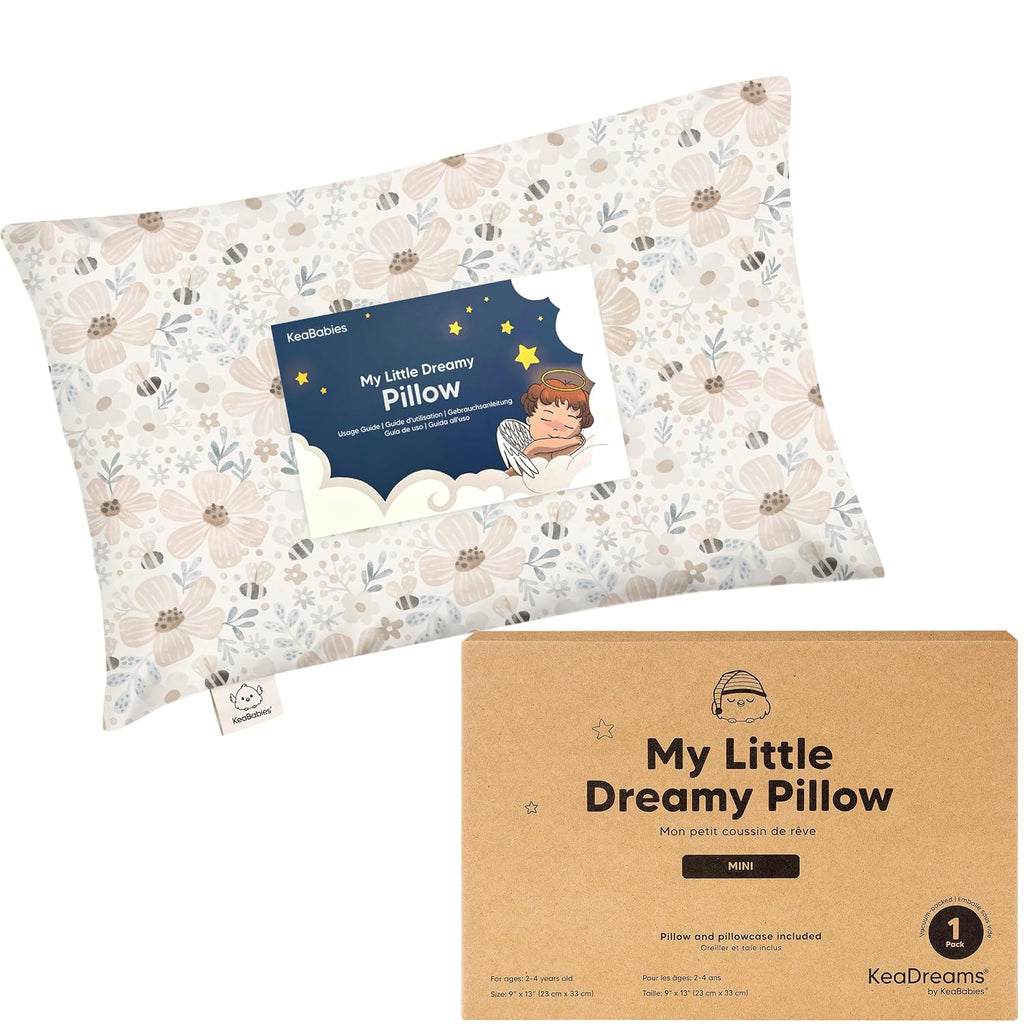 Mini Toddler Pillow with Pillowcase - 9x13 My Little Dreamy Travel Kids Pillow for Sleeping, Toddler Bed, Small, Tiny, Organic Cotton…