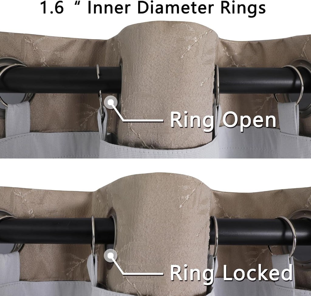 Chyhomenyc 2 Panels 100% Blackout Curtain Liners with 13 Rings, Blackout Liners for Behind Curtains for 84 Inch Curtains, Each 40Wx80L, 2…