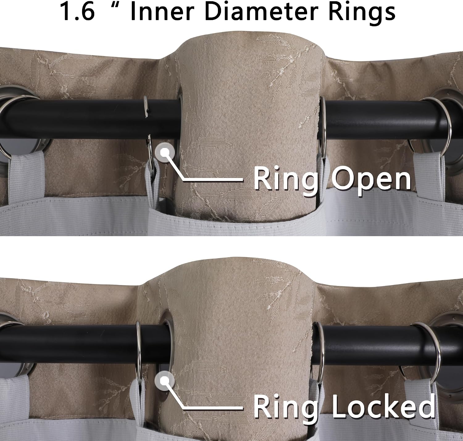 Chyhomenyc 2 Panels 100% Blackout Curtain Liners with 13 Rings, Blackout Liners for Behind Curtains for 84 Inch Curtains, Each 40Wx80L, 2…
