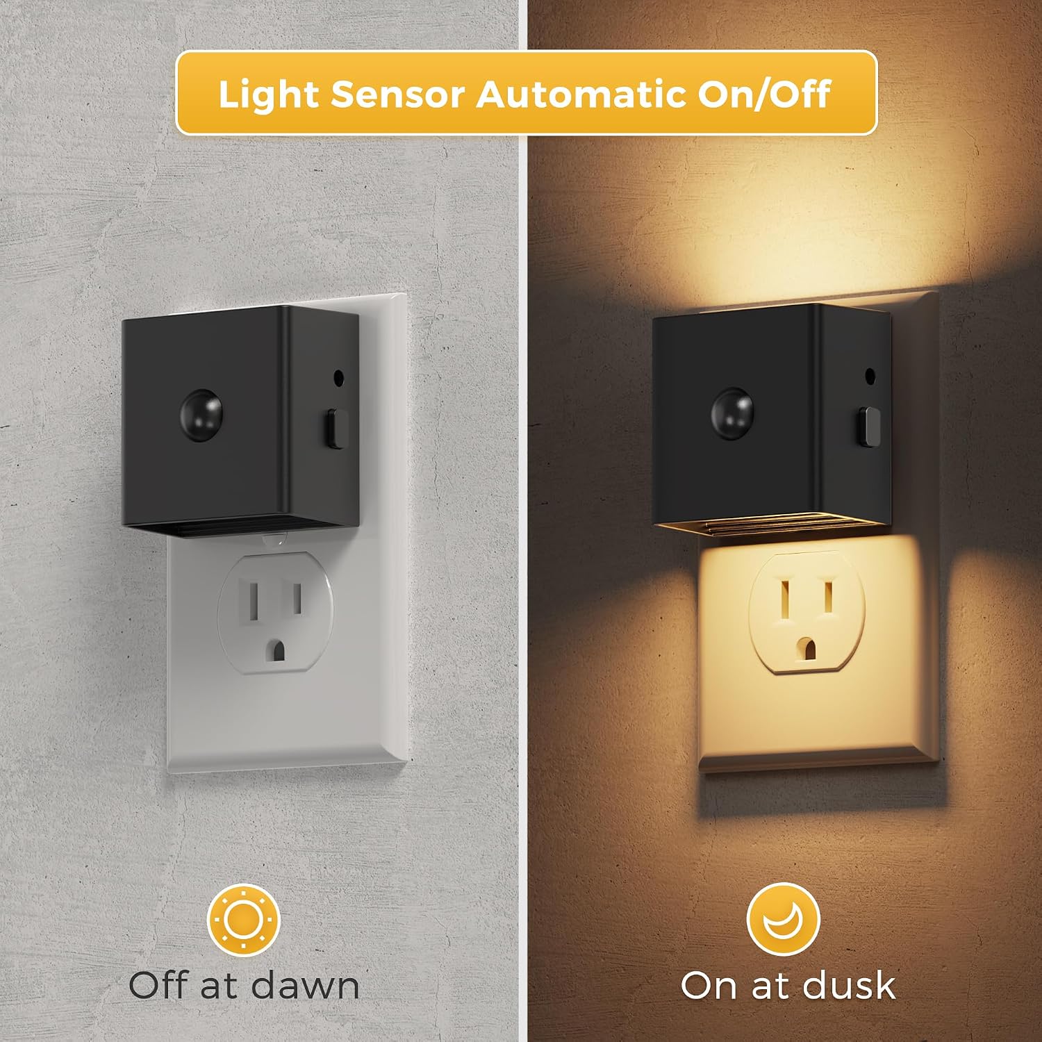 L LOHAS LED Motion Sensor Night Light, [2-Pack] Plug in Night Light with Motion Sensor and Dusk to Dawn Sensor, Brightness Adjustable…