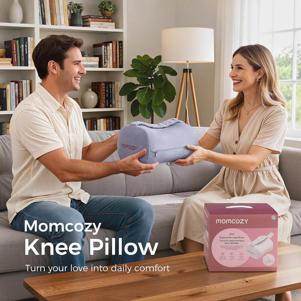 Momcozy Knee Pillow for Side Sleepers, Soft Memory Foam & Pinch-Free Design, Relieve Knee, Leg and Sciatica Pain, Adjustable Elastic Strap…