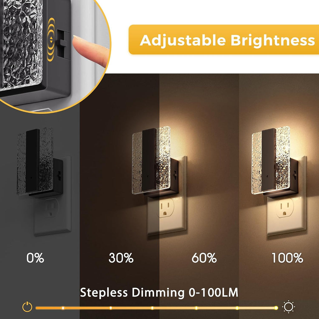Llohasled L LOHAS LED Night Lights Plug Into Wall, 2 Pack Night Light with Dusk-to-Dawn Sensor, Dimmable Decorative LED Nightlights, 0-100L…