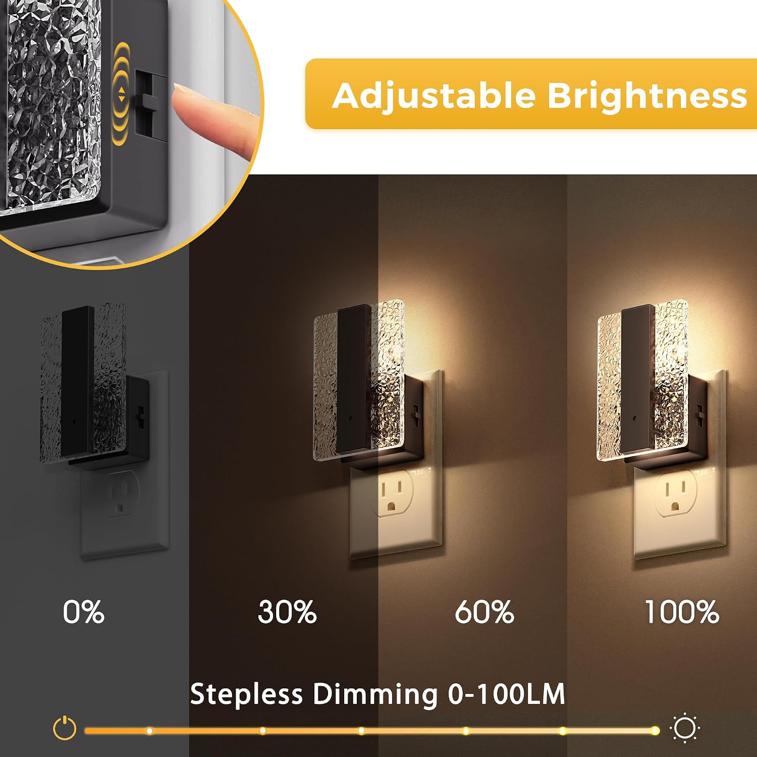 Llohasled L LOHAS LED Night Lights Plug Into Wall, 2 Pack Night Light with Dusk-to-Dawn Sensor, Dimmable Decorative LED Nightlights, 0-100L…