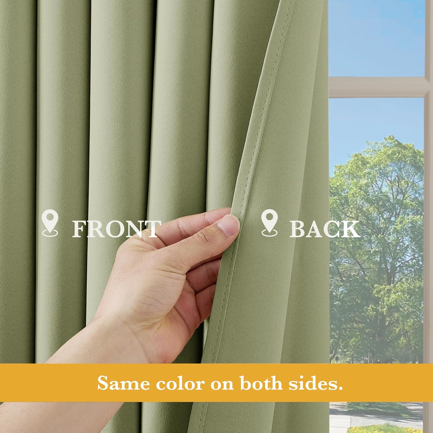 Rybhome RYB HOME Blackout Thermal Insulated Curtains, Portable Curtain for Sliding Glass Door/Storage/Space Room Divider, Large Window Trea…
